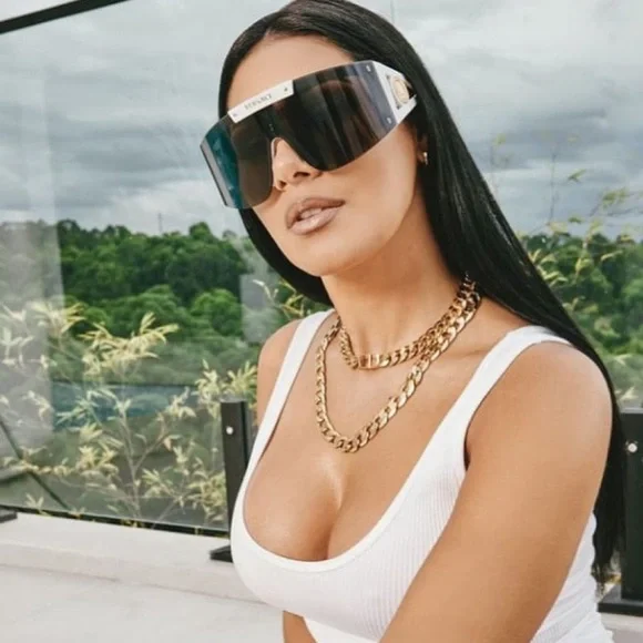 New Versace Clear Shield Ladies Sunglasses VE4393 401/1W 46 - Picture 1 of 16